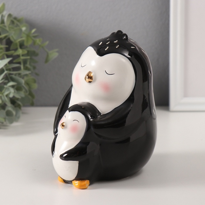 Копилка керамика  Копилка керамика "Пингвин с малышом" 10х11,9х13,8 см