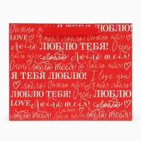 Пакет подарочный ламинированный, упаковка, &laquo;Люблю&raquo;, MS 23&times;18&times;10 см