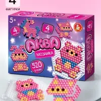 Аквамозаика &laquo;Розовые животные&raquo;, 4 фигурки