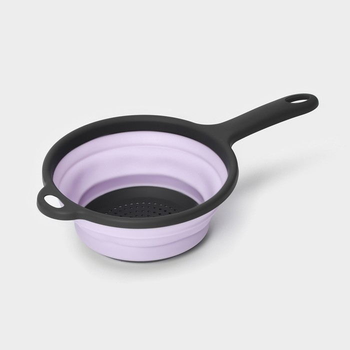 Дуршлаг складной Доляна «Волна», d=20 см, цвет сиреневый Дуршлаг складной Доляна «Волна», d=20 см, цвет сиреневый