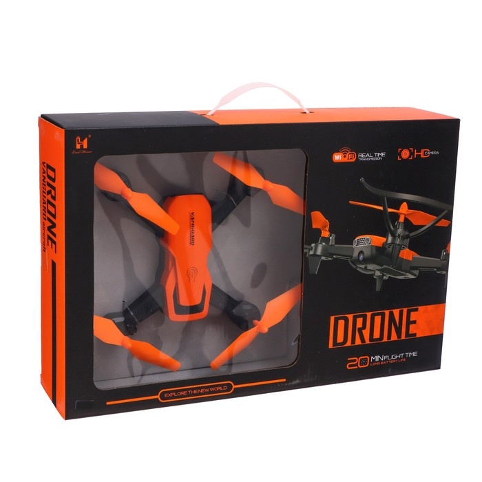 Квадрокоптер LH-X56WF, камера, передача изображения на смартфон, Wi-FI, цвет оранжевый Квадрокоптер LH-X56WF, камера, передача изображения на смартфон, Wi-FI, цвет оранжевый