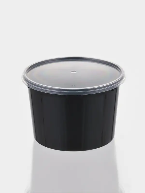 Контейнер пластиковый одноразовый &laquo;Супница&raquo;, 500 мл, 11.2 см, чёрный
