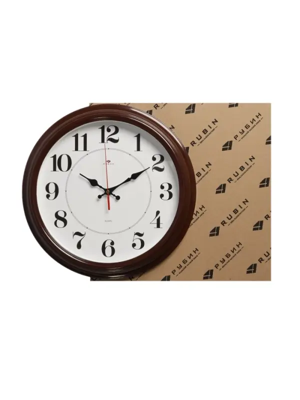 Часы настенные, интерьерные &laquo;Рубин&raquo;, бесшумные, d=35 см, коричневые