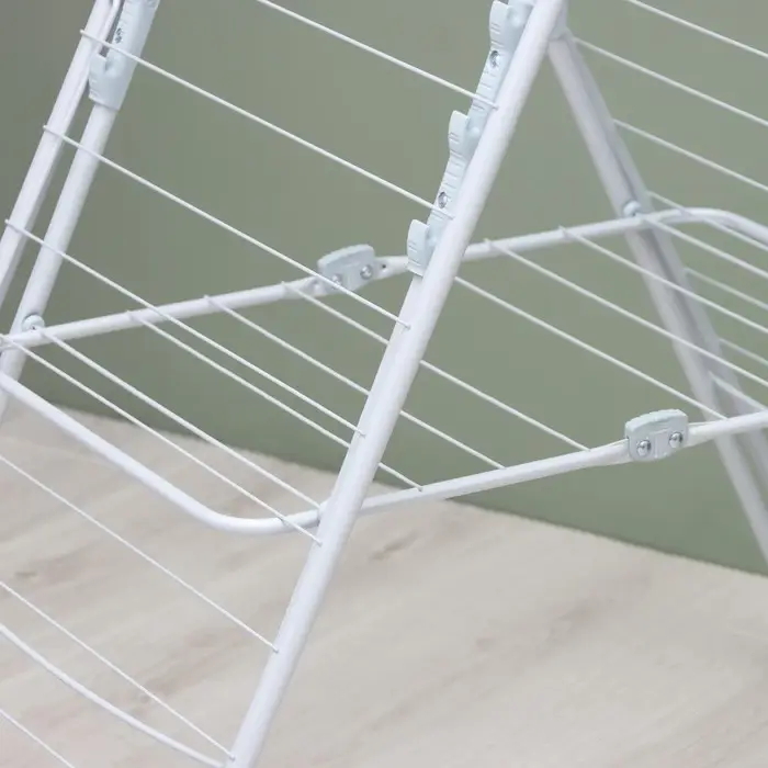 Сушилка для белья напольная складная, рабочая длина 21 м, цвет матовый серый