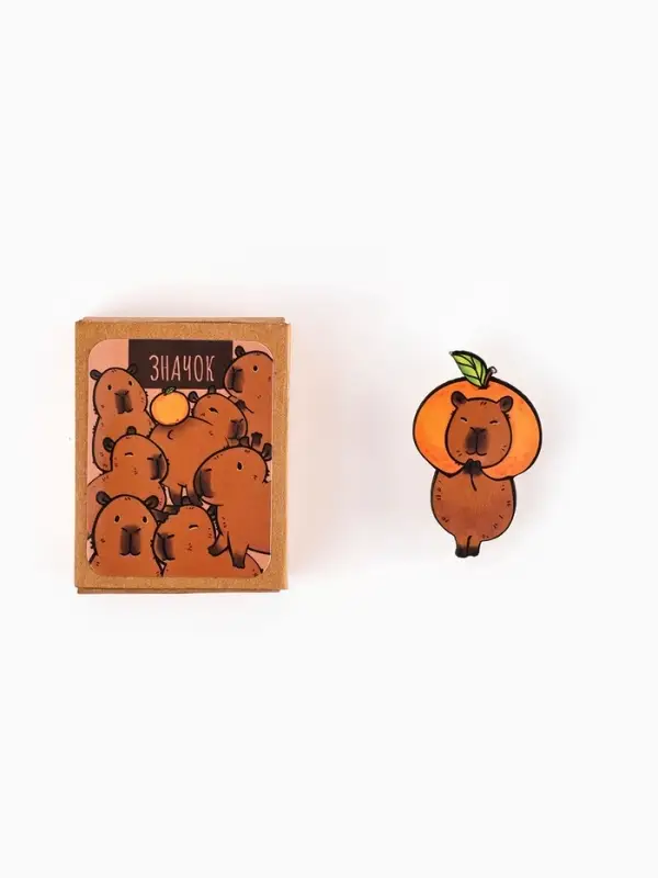 Значок в коробочке &laquo;Капибара&raquo;, 2.5&times;4 см