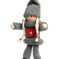 Елочная игрушка &laquo;Куколка в костюме&raquo;, серая, МИКС
