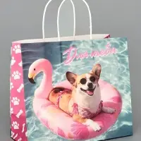Пакет подарочный крафтовый &laquo;Просто люблю&raquo;, 25 &times; 22 &times; 12 см