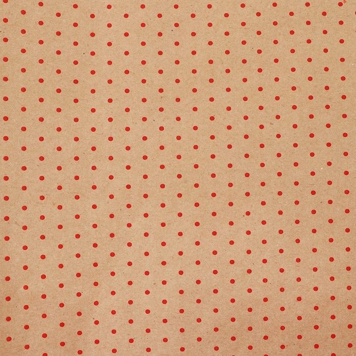 Бумага упаковочная крафт в рулоне &laquo;Горох красный&raquo;, 0.68 х 7 м