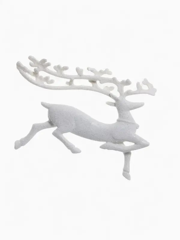 Ёлочная игрушка &laquo;Зимнее волшебство. Бегущий олень&raquo; пластик, 10&times;15 см, белый