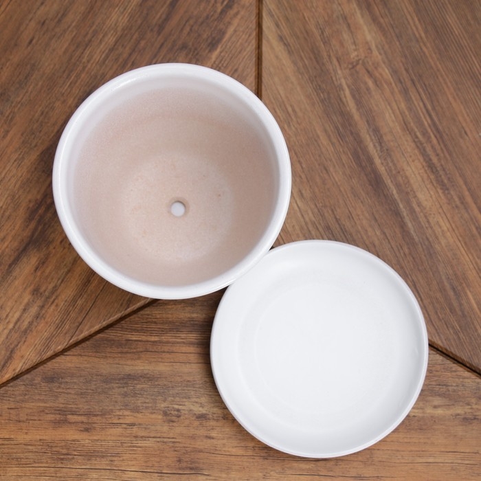 Горшок цветочный белый, 1 л Горшок цветочный белый, 1 л