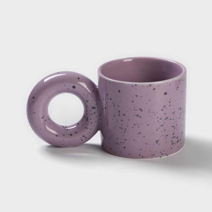 Кружка керамическая «Бублик», 300 мл, цвет сиреневый Кружка керамическая «Бублик», 300 мл, цвет сиреневый