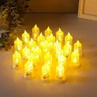 Светодиодная свеча LED - ночник RISALUX &laquo;С подтёками, грани&raquo;, 3&times;LR41, прозрачный, 3.5&times;3.5&times;7 см