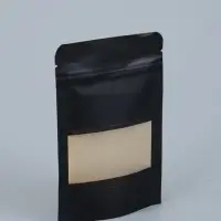 Пакет Zip-lock Крафт с прямоугольным окном, черный,10&times;15&times;3 см