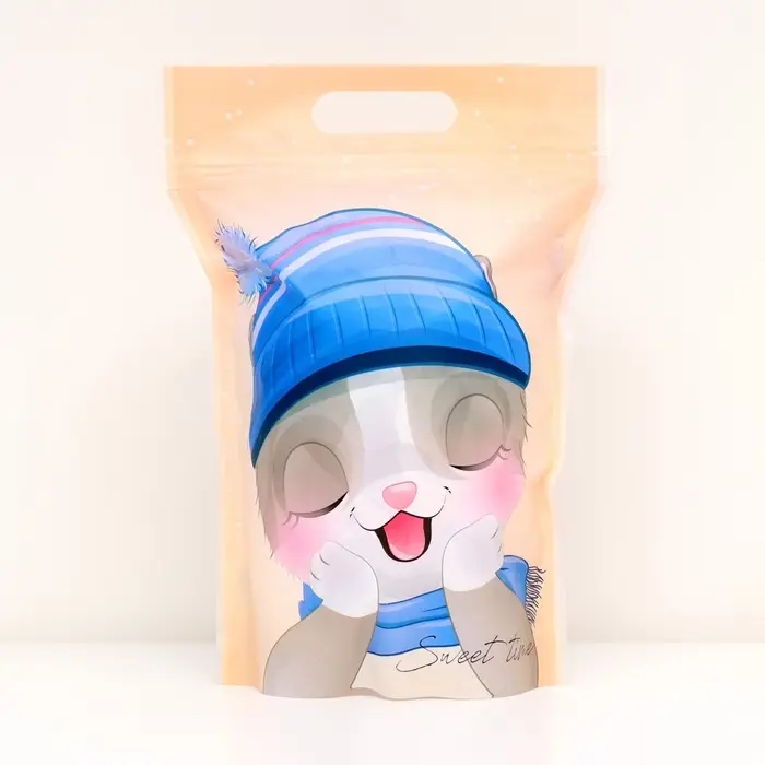 Пакет подарочный, с zip-lock застежкой,  Пакет подарочный, с zip-lock застежкой, "Зимние котята", 15х22см.