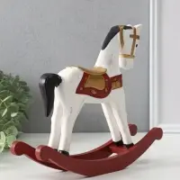 Фигура дерево «Лошадка-качалка», белая с золотым седлом, 26×6.5×22.5 см Фигура дерево «Лошадка-качалка», белая с золотым седлом, 26×6.5×22.5 см