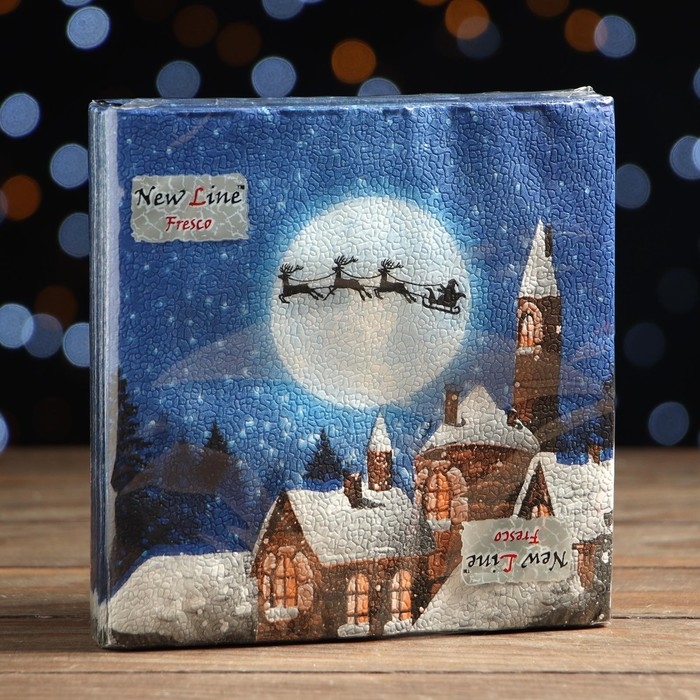 Новый год. Салфетки бумажные New Line Fresco Новогодняя сказка, 2 слоя, 33*33 см, 20 листов