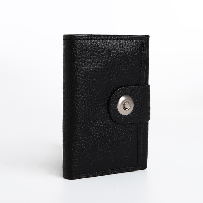Портмоне мужское на магните, отдел для купюр, для карт, для монет, цвет чёрный Портмоне мужское на магните, отдел для купюр, для карт, для монет, цвет чёрный