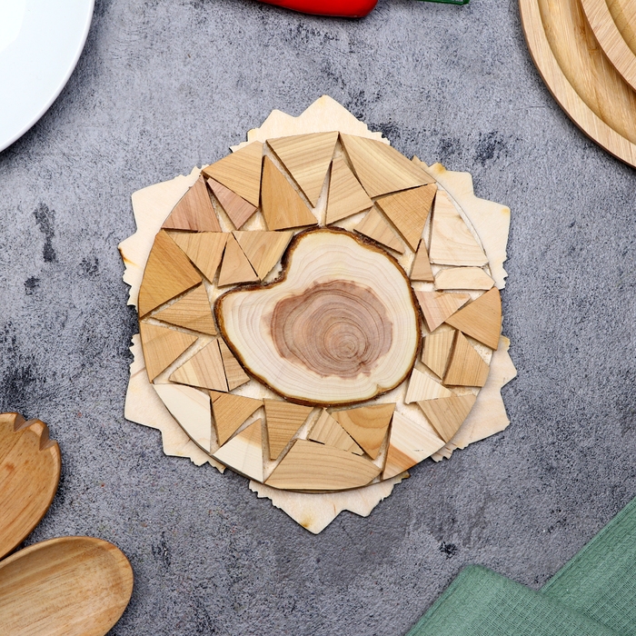 Подставка под горячее «Букет тюльпанов», D=20 см, можжевельник Подставка под горячее «Букет тюльпанов», D=20 см, можжевельник