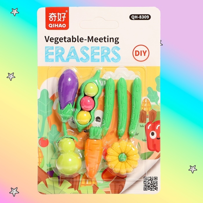 Игровой набор ластиков «Овощи», 8 шт., МИКС Игровой набор ластиков «Овощи», 8 шт., МИКС