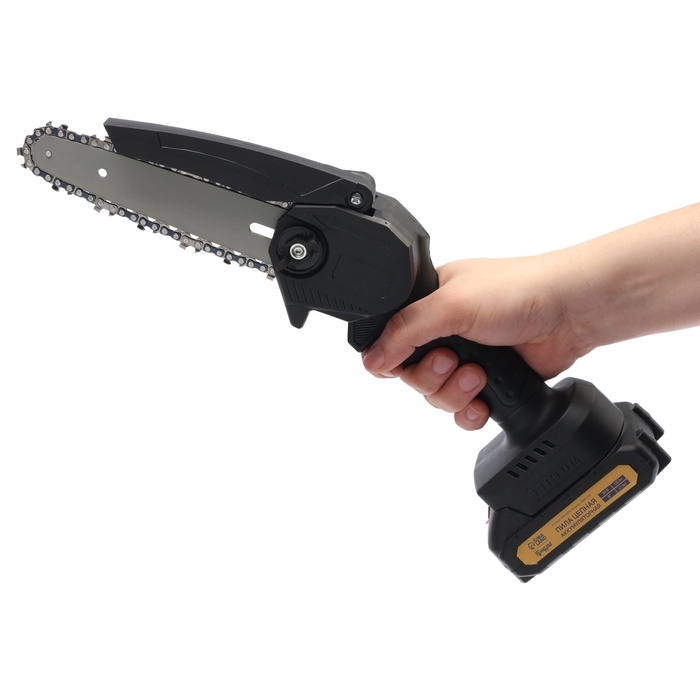 Пила цепная аккумуляторная ТУНДРА, 24 В, 1.5 Ач, Li-ion, 6 Пила цепная аккумуляторная ТУНДРА, 24 В, 1.5 Ач, Li-ion, 6", шаг 1/4", 36 звеньев