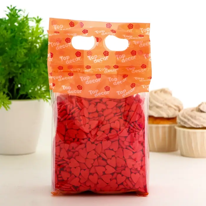 Кондитерская посыпка Top decor, &laquo;Сердечки&raquo;, красные, большие, 750 г