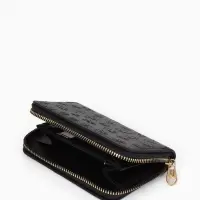 Кошелёк на молнии, 13&times;2&times;9 см, с принтом, чёрный