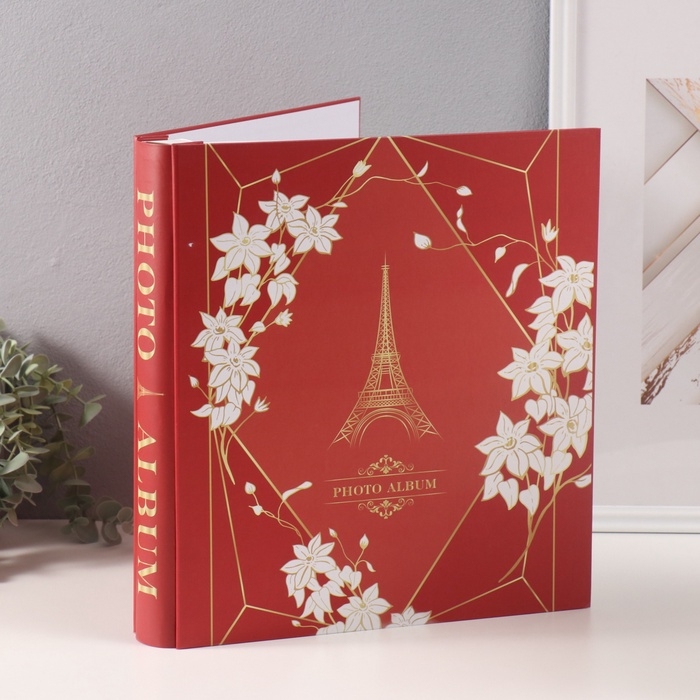 Фотоальбом на 800 фото 10х15 см Фотоальбом на 800 фото 10х15 см "Париж. Геометрия" коробке красн зол.обводка 5,5х30,5х33,5см 10749