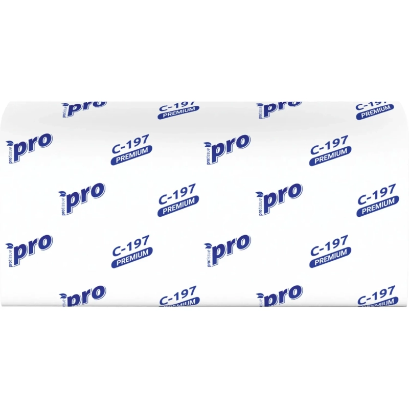 Полотенца бумажные д/держ Protissue V-слож 2сл 200л/пач 20пач/кор_C197_Т
