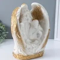 Фигура "Ангел хранитель" белый с золотом 35х25х15 см