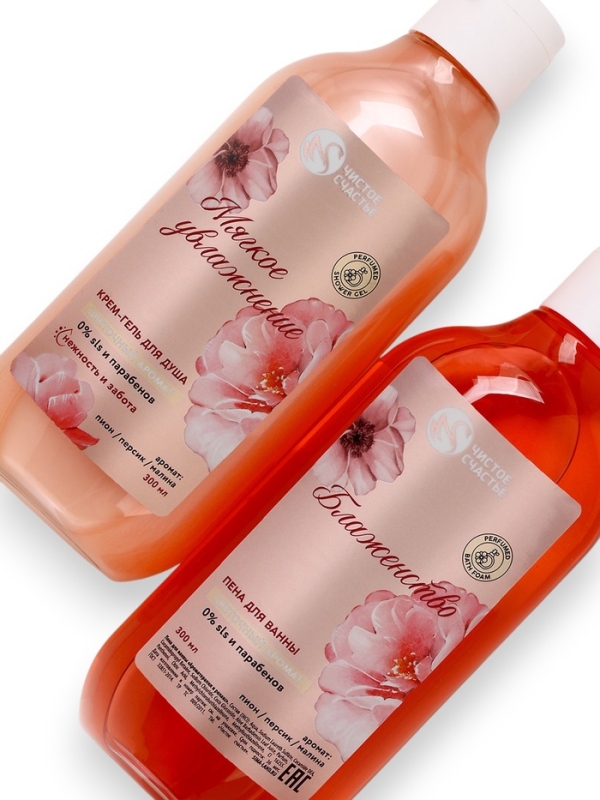 Подарочный набор Подарочный набор "Расцветай от счастья", гель для душа и пена для ванны, 2х300