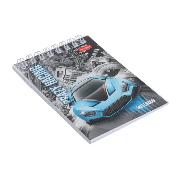 Блокнот А7, 40 листов в клетку на гребне Hatber «Автопанорама», обложка мелованный картон, блок 65 г/м², МИКС 6 видов