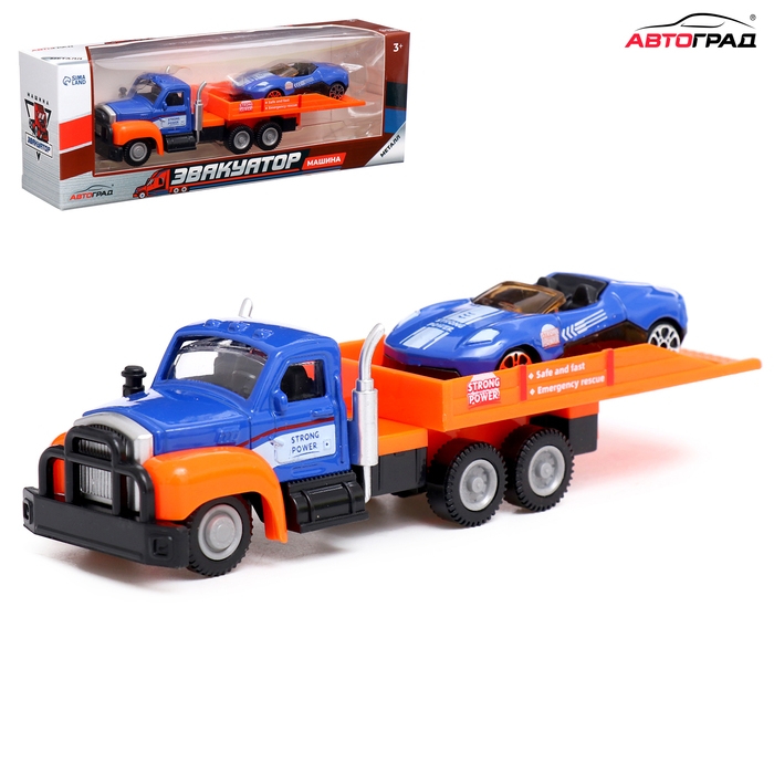 Грузовик металлический «Эвакуатор», с машинкой, цвет МИКС Грузовик металлический «Эвакуатор», с машинкой, цвет МИКС