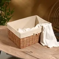 Корзинка прямоугольная с тканевым подкладом, 44×30×20 см, ротанг Корзинка прямоугольная с тканевым подкладом, 44×30×20 см, ротанг