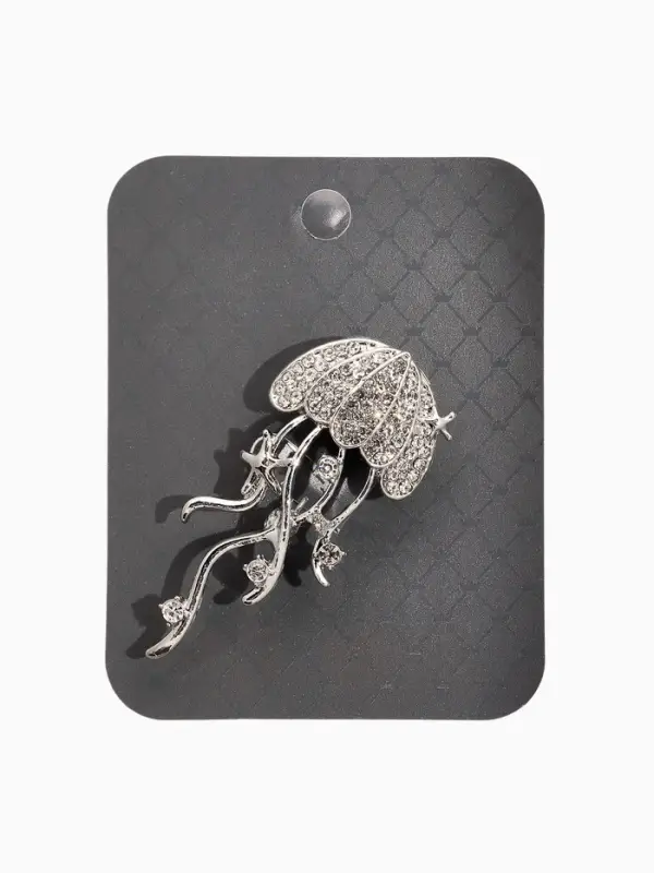 Брошь  Брошь "Медуза", цвет белый в серебре