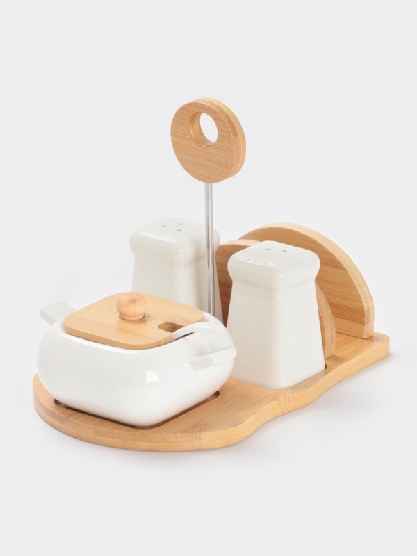 Набор для специй подст 4 шт "BellaTenero"  солон, перечн, сахарн с лож, салфетн