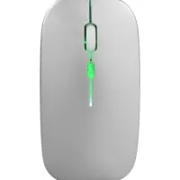 Мышь MB-2.4 беспроводная, оптическая, подсветка, 800-1600 dpi, USB, Bluetooth, серебристая
