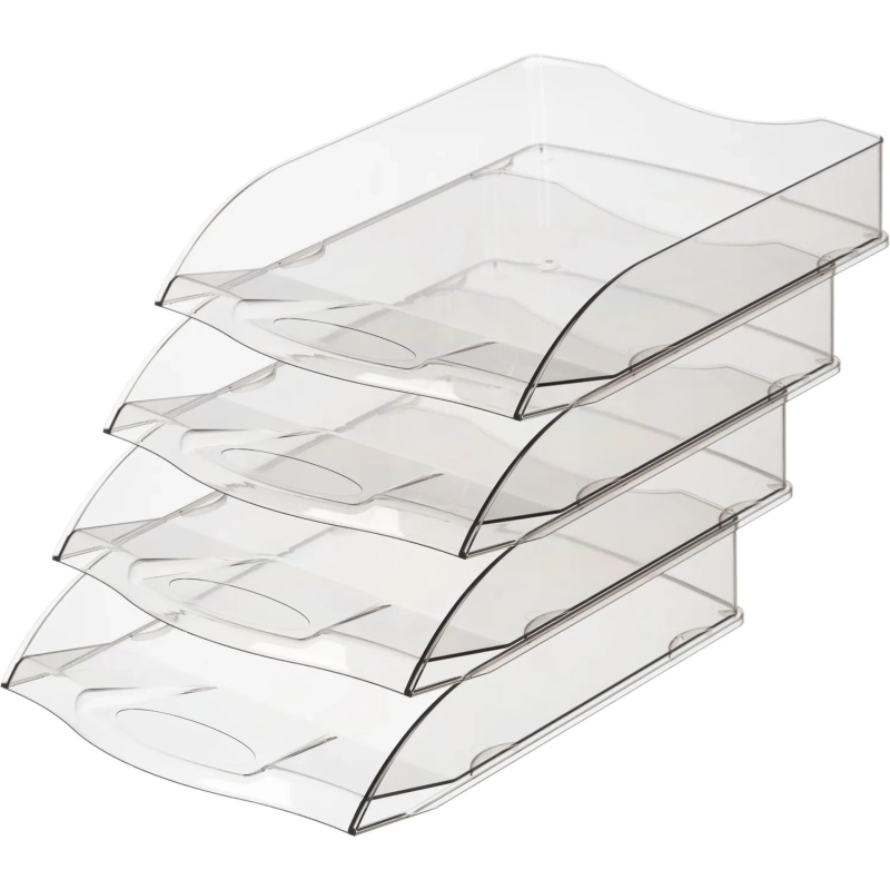 Лоток горизонтальный Attache 4шт/уп прозрачный тонированный тд_у