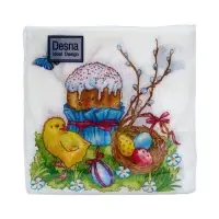 Салфетки бумажные &laquo;Пасха&raquo;, 1 слой, 24&times;24 см, 40 шт