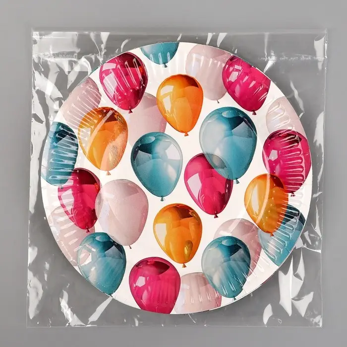 Тарелка одноразовая бумажная «Шары», 18 см Тарелка одноразовая бумажная «Шары», 18 см