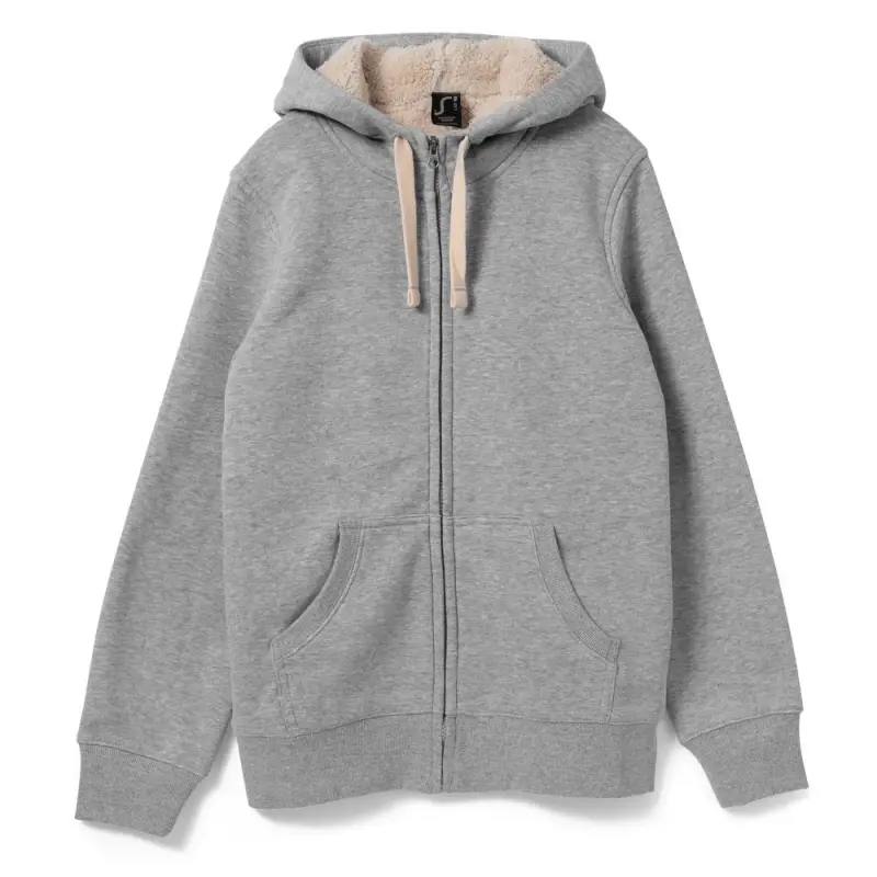 Толстовка унисекс на молнии Sherpa 280, серый меланж, размер XS Толстовка унисекс на молнии Sherpa 280, серый меланж, размер XS