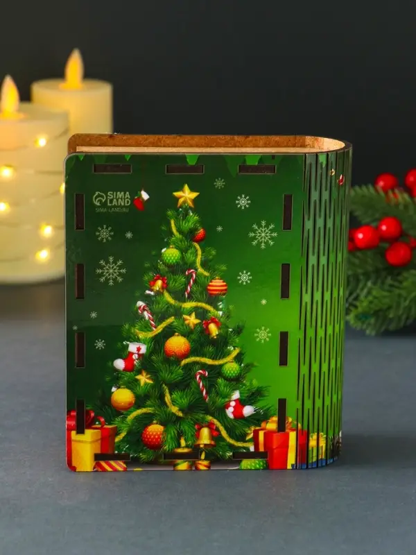 Новогодняя шкатулка-книга "Чудес" 14х12х5 см