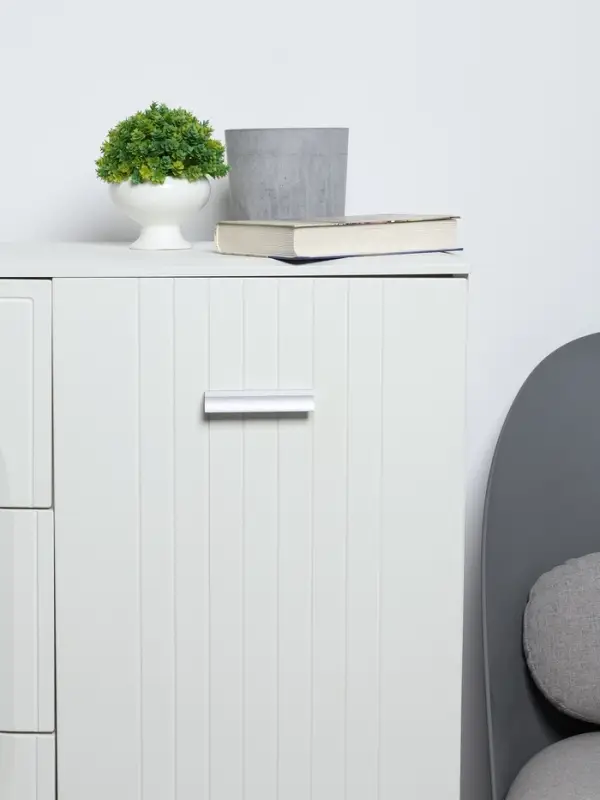 Ручка-скоба мебельная ТУНДРА РС127, м/о 96 мм, цвет матовый хром