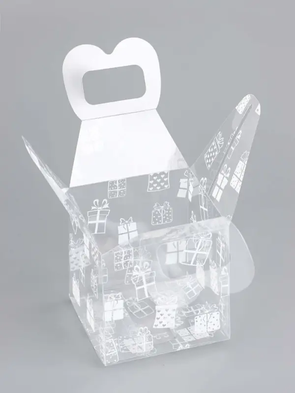 Коробка подарочная новогодняя складная ПВХ &laquo;Подарки&raquo; 8&times;8&times;8 см