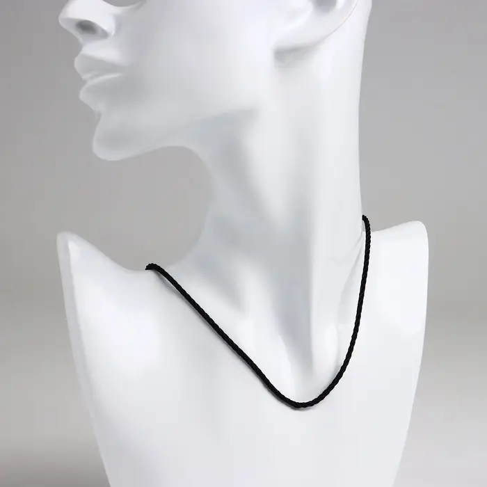 Шнурок нейлоновый d=2 мм, канатное плетение, 45 см, цвет чёрный Шнурок нейлоновый d=2 мм, канатное плетение, 45 см, цвет чёрный