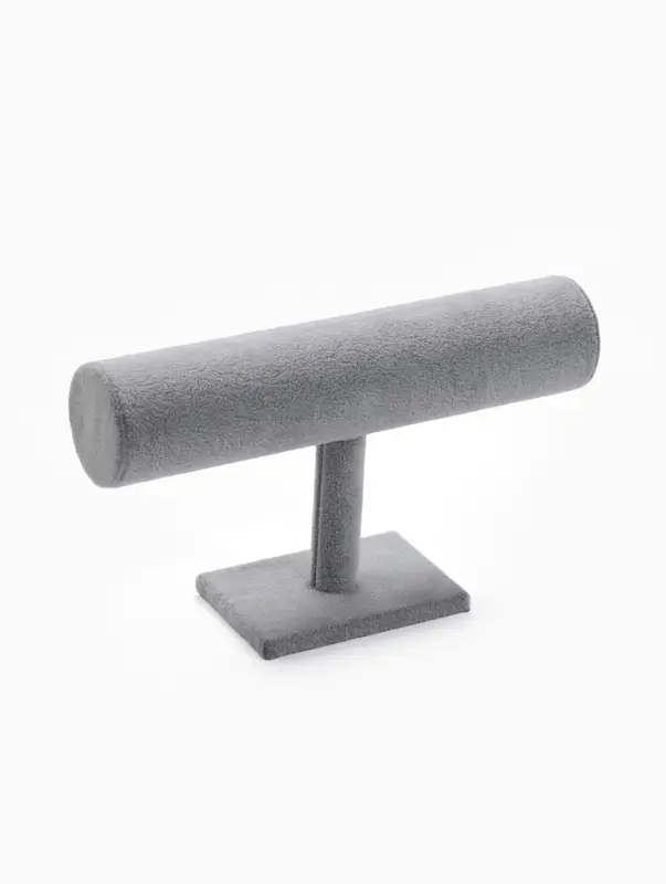 Подставка для часов, браслетов и цепочек &laquo;QF. Флок&raquo;, d=5 см, 23.5&times;7&times;14 см, серая