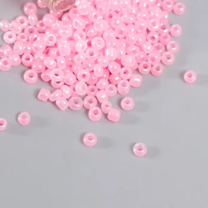 Бисер круглый 12/0 в бутылочке  Бисер круглый 12/0 в бутылочке "Тёплый розовый" 20 гр