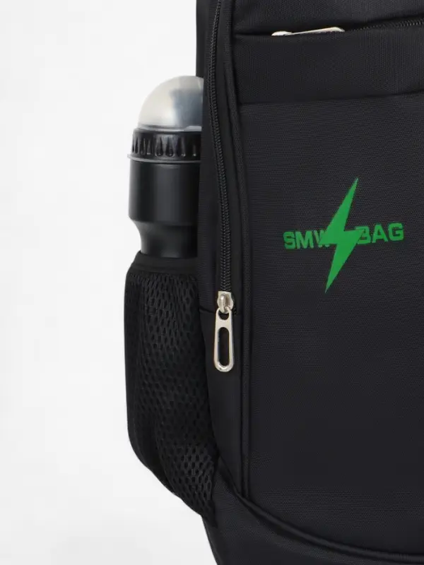 Рюкзак молодёжный на молниях, 4 кармана, 35&times;18&times;50 см, чёрный