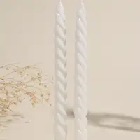 Набор свечей витых, 2.3&times;24.5 см, 5 ч, 50 г, 2 шт., белый, в подарочной коробке