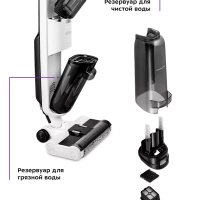 Вертикальный пылесос беспроводной моющий КТ-5155 - 150 Вт