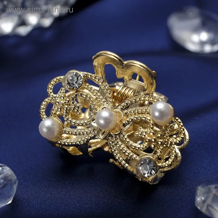 Крабик для волос «Морская сказка», бантик, 2.5 см, золото Крабик для волос «Морская сказка», бантик, 2.5 см, золото